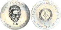 DDR Gedenkmünze 5 Mark 1990 A Kurt Tucholsky pfr., stgl. Jäger 1633