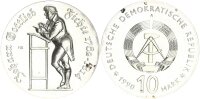 DDR Gedenkmünze 10 Mark 1990 A Johann Gottlieb Fichte Silber pfr., f. stgl. Jäger 1636