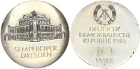 DDR Gedenkmünze 10 Mark 1985 A Wiedereröffnung der Semperoper Silber pfr., f. stgl. Jäger 1600