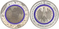 Deutschland Gedenkmünze 5 Euro 2016 J (Hamburg) Blauer Planet Erde Kupfer-Nickel stgl., bfr.