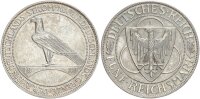 Weimarer Republik 5 Reichsmark 1930 A Rheinland Silber vz-stgl. Jäger 346