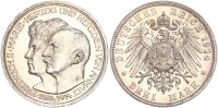 Anhalt Friedrich II. 3 Mark 1914 A Silberhochzeit Silber pfr., stgl. Jäger 24
