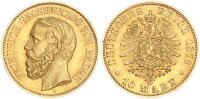 Baden Friedrich I. 10 Mark 1876 G Gold vz+ Jäger 186