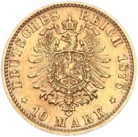 Bayern Ludwig II. 10 Mark 1876 D Gold ss-vz Jäger 196