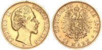 Bayern Ludwig II. 10 Mark 1876 D Gold ss-vz Jäger 196