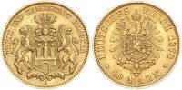 Hamburg Stadt 10 Mark 1878 J Gold vz/vz+ Jäger 209