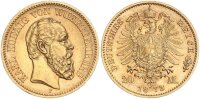 Württemberg Karl 20 Mark 1873 F Gold vz-stgl. Jäger 290