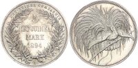 Deutsch-Neuguinea 5 Mark 1894 A Paradiesvogel Silber vz+ Jäger 707