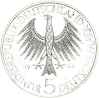 BRD Gedenkmünze 5 DM 1964 J Gottlieb Fichte Silber...