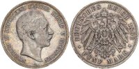 Preußen Wilhelm II. 5 Mark 1896 A Silber ss Jäger 104