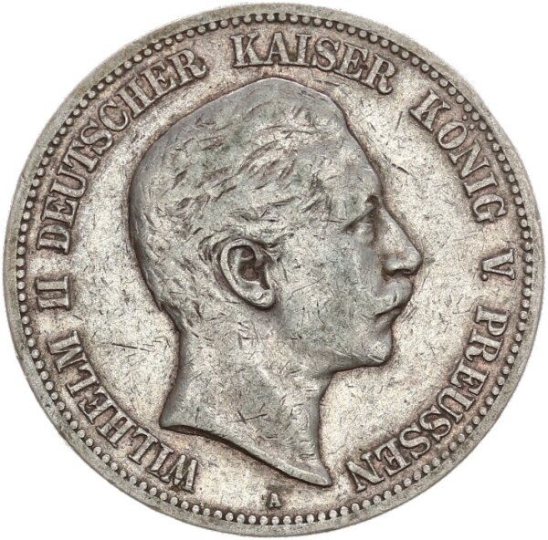 Preußen Wilhelm II. 5 Mark 1893 A Silber ss Jäger 104