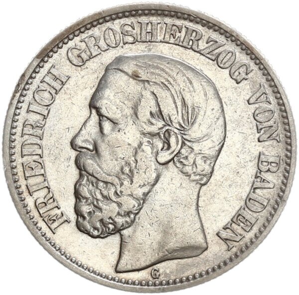 Baden Friedrich I. 2 Mark 1902 G Silber ss Jäger 28
