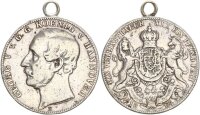 Braunschweig-Calenberg-Hannover Georg V. Taler 1864 B gehenkelt Silber f. ss
