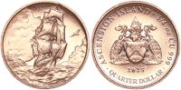 Edelmetalle Kupfer 400x Quarter Dollar 2025 Heimerle + Meule Segelschiff Kupfer 1/4 oz stgl.