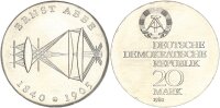 DDR Gedenkmünze 20 Mark 1980 A Ernst Abbe Silber pfr., stgl. Jäger 1575