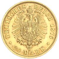 Braunschweig Wilhelm 20 Mark 1875 A Gold vz Jäger 203