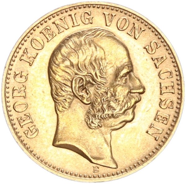 Sachsen Georg 10 Mark 1904 E Gold vz/stgl. Jäger 265