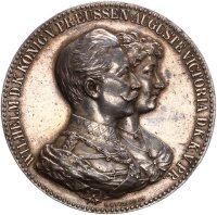 Preußen Wilhelm II. Silbermedaille ohne Jahr...