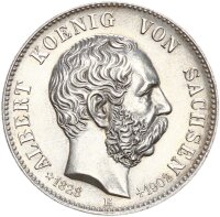 Sachsen Albert 2 Mark 1902 E Auf den Tod Silber stgl....