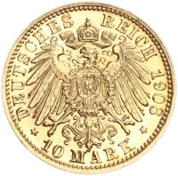 Baden Friedrich I. 10 Mark 1903 G Gold vz+ Jäger 190