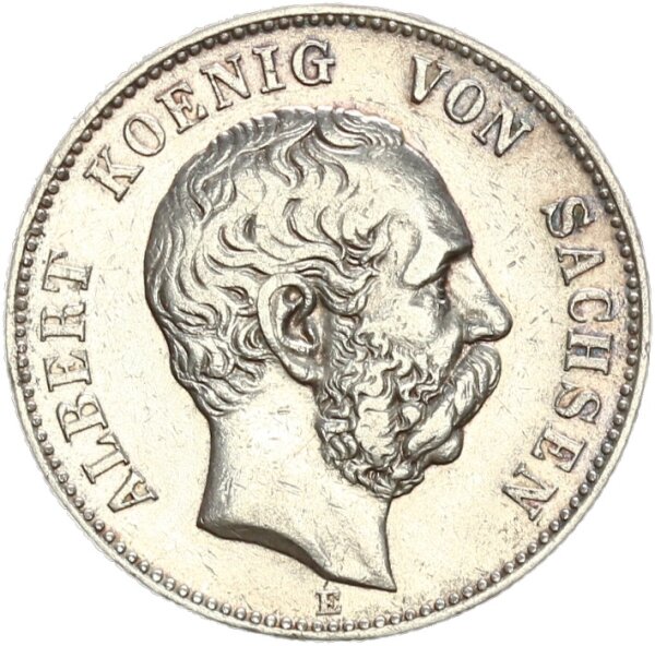 Sachsen Albert 2 Mark 1898 E Silber ss Jäger 124