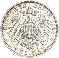 Sachsen Albert 2 Mark 1898 E Silber ss Jäger 124