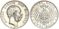 Sachsen Albert 2 Mark 1898 E Silber ss Jäger 124