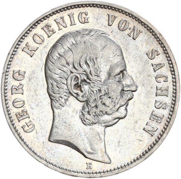 Sachsen Georg 5 Mark 1903 E Silber ss Jäger 130