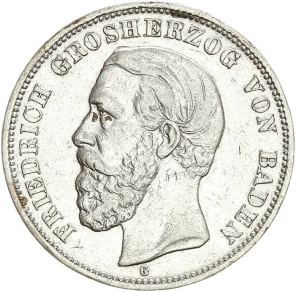 Baden Friedrich I. 5 Mark 1900 G Silber ss+ Jäger 29
