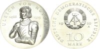 DDR Gedenkmünze 10 Mark 1988 A Ulrichs von Hutten Silber pfr., stgl. Jäger 1622