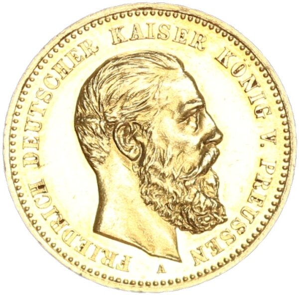 Preußen Friedrich III. 10 Mark 1888 A Dreikaiserjahr Gold PP Jäger 247