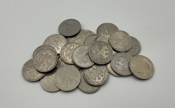 BRD Kursmünze 25x 1 DM 1950-2001 z. B. für alte Spielautomaten Kupfer-Nickel ss-vz Jäger 385