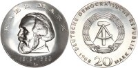 DDR Gedenkmünze 20 Mark 1968 A Karl Marx Silber pfr., stgl. Jäger 1521