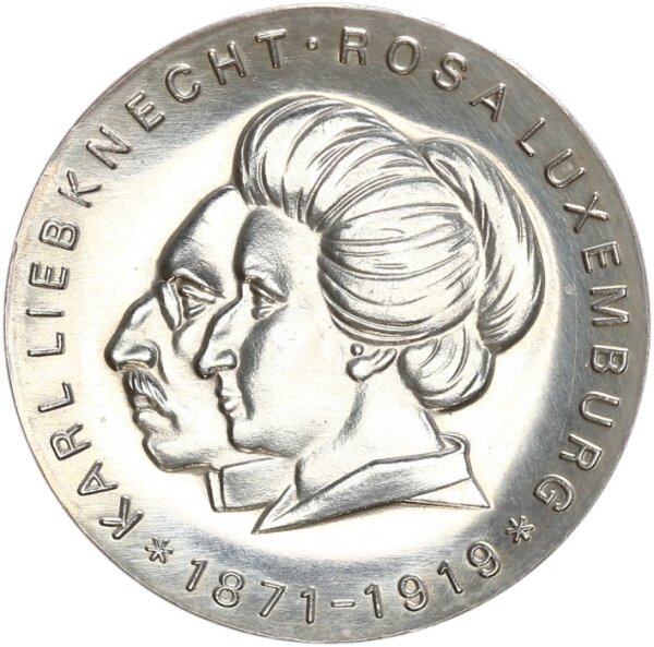 DDR Gedenkmünze 20 Mark 1971 A Karl Liebknecht von Rosa Luxemburg Silber f. stgl. Jäger 1533