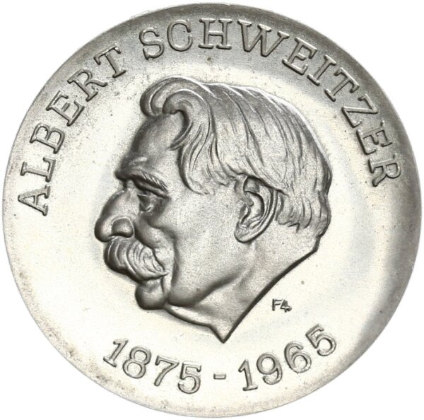 DDR Gedenkmünze 10 Mark 1975 A Albert Schweitzer Silber pfr., stgl. Jäger 1554