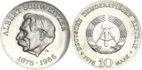 DDR Gedenkmünze 10 Mark 1975 A Albert Schweitzer Silber pfr., stgl. Jäger 1554