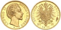 Bayern Ludwig II. 20 Mark 1872 D Gold pfr., f. stgl. Jäger 194