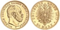 Preußen Wilhelm I. 20 Mark 1877 C Gold ss+/vz Jäger 246