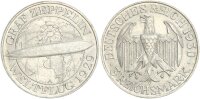 Weimarer Republik 3 Reichsmark 1930 A Zeppelin Silber ss+/vz+ Jäger 342