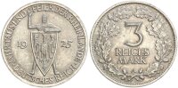 Weimarer Republik 3 Reichsmark 1925 A Rheinlande Silber vz Jäger 321
