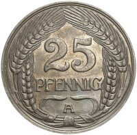 Kaiserreich 25 Pfennig 1909 A Nickel vz-stgl. Jäger 18