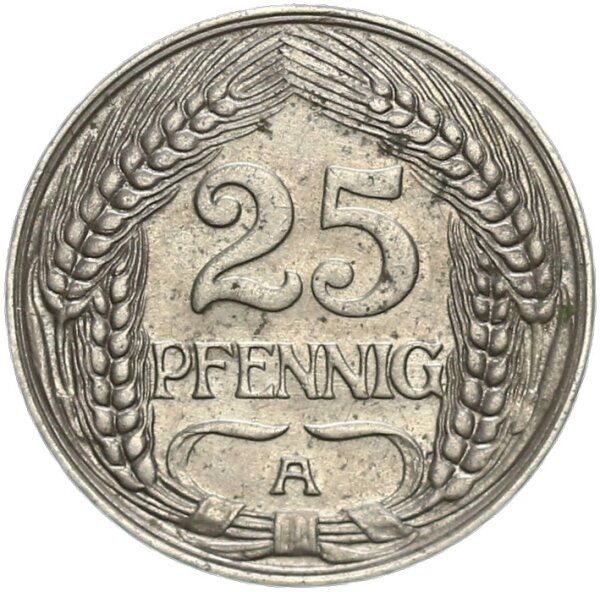 Kaiserreich 25 Pfennig 1912 A Nickel vz Jäger 18