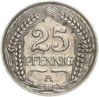 Kaiserreich 25 Pfennig 1912 A Nickel vz Jäger 18