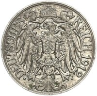 Kaiserreich 25 Pfennig 1912 A Nickel vz Jäger 18