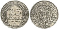 Kaiserreich 25 Pfennig 1912 A Nickel vz Jäger 18