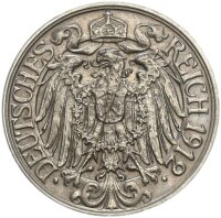 Kaiserreich 25 Pfennig 1912 F Nickel vz Jäger 18