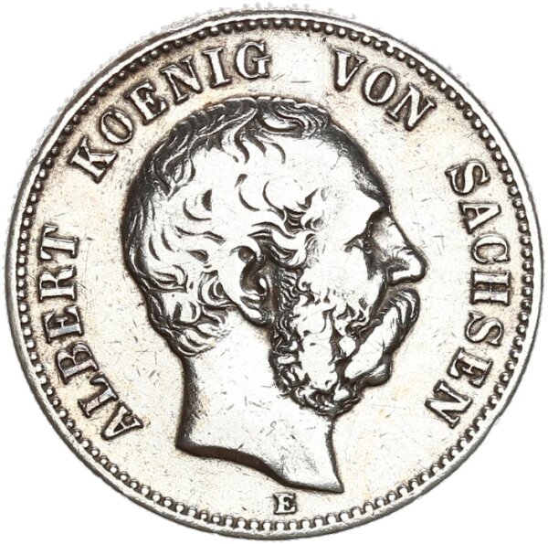 Sachsen Albert 2 Mark 1888 E Silber f. ss Jäger 121