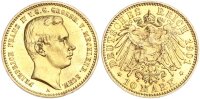 Mecklenburg-Schwerin Friedrich Franz IV. 10 Mark 1901 A Gold f. vz Jäger 233