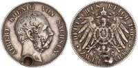 Sachsen Albert 2 Mark 1902 E Silber ss Jäger 124