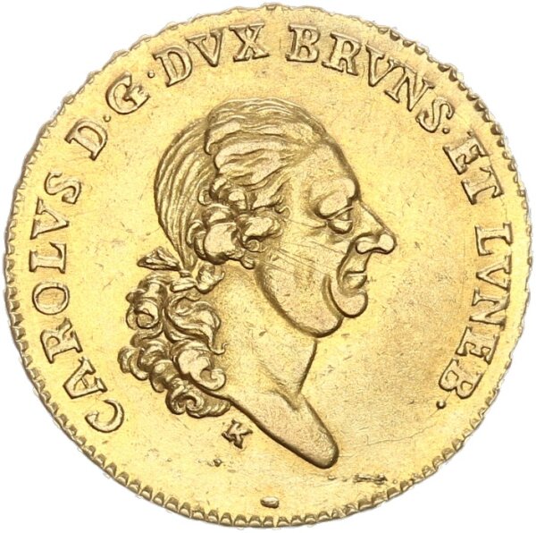 Braunschweig-Wolfenbüttel Fürstentum Karl I. 10 Taler (Doppelpistole) 1777 Braunschweig Gold ss-vz